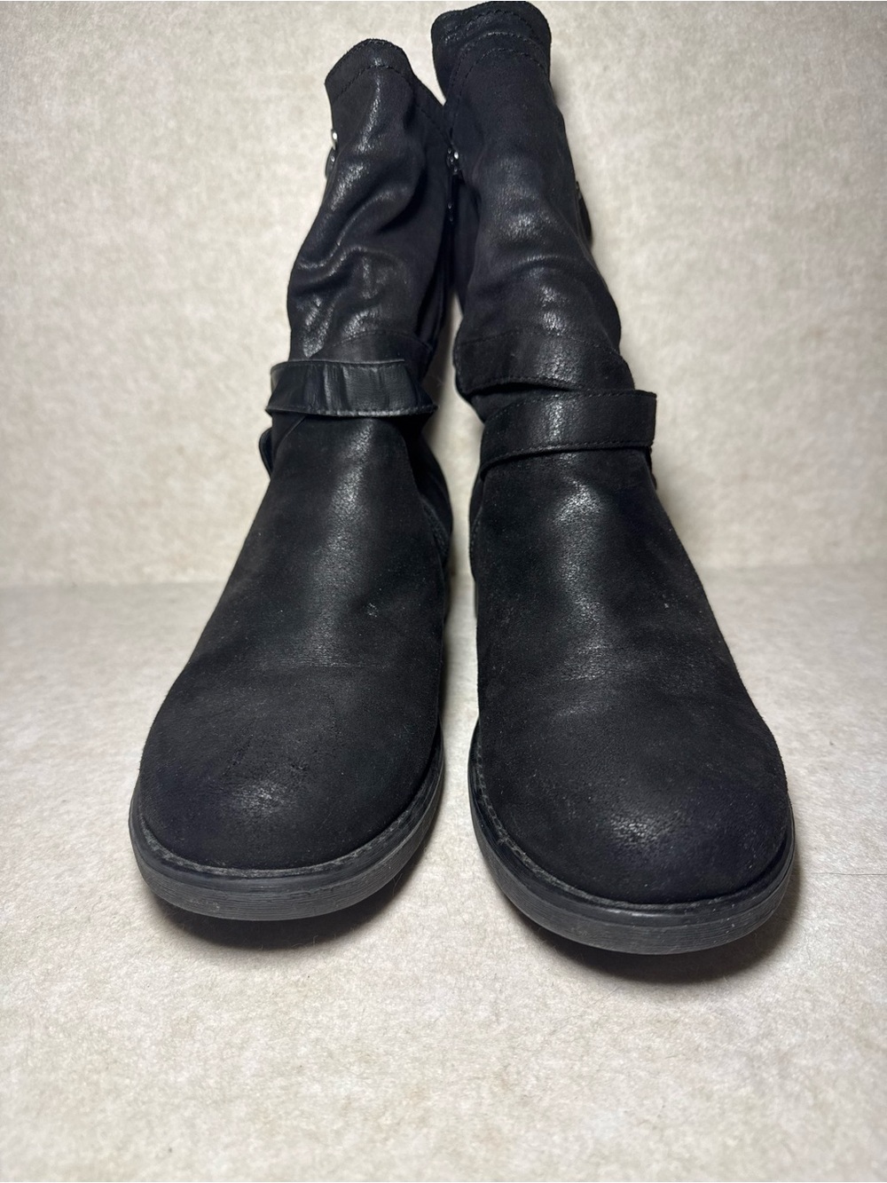 Carlos by Carlos Santana Black Sawyer Moto Boots Buckle Strap Size US 11M - Picture 4 of 9